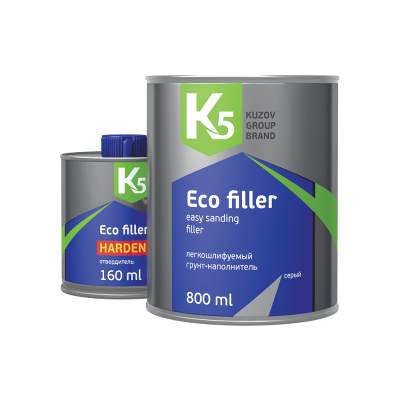 Грунт К5 Eco Filler - легкошлифуемый грунт-наполнитель (800+160 мл) в комп. с отвердителем